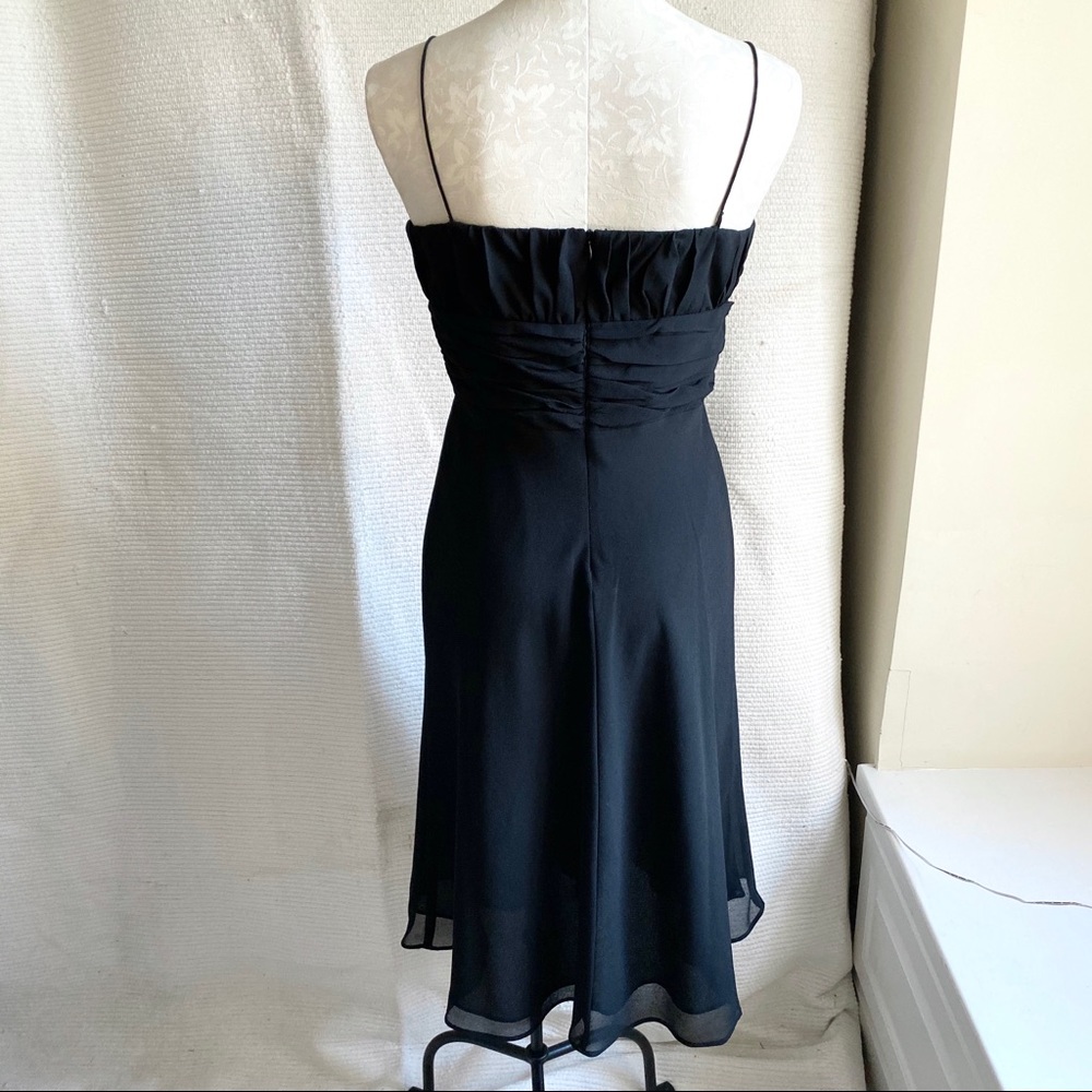 Vintage 90s Strappy Midi Dancing Dress Goth Black - Picture 4 of 8